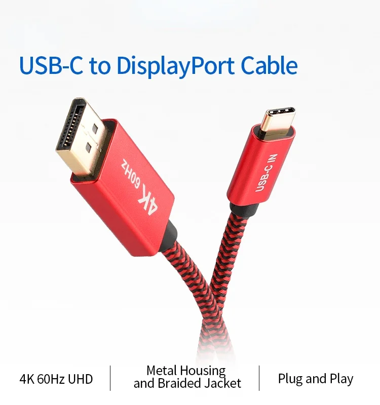 Кабель-переходник с USB c на DP Displayport 6 футов 4K 60 Гц 3 1 м | Аудио- и видеокабели