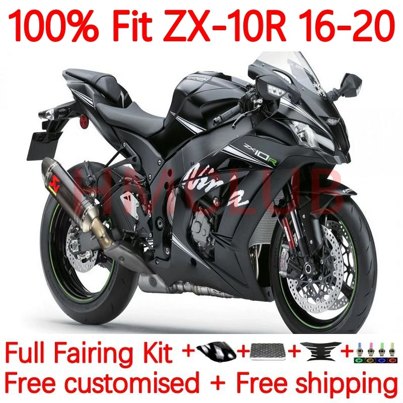 

Инжекционный корпус для KAWASAKI NINJA ZX 1000CC 10R ZX10R 2016 2017 2018 2019 ZX-10R 16 17 18 19 20 обтекатель 25No.81 матовый черный