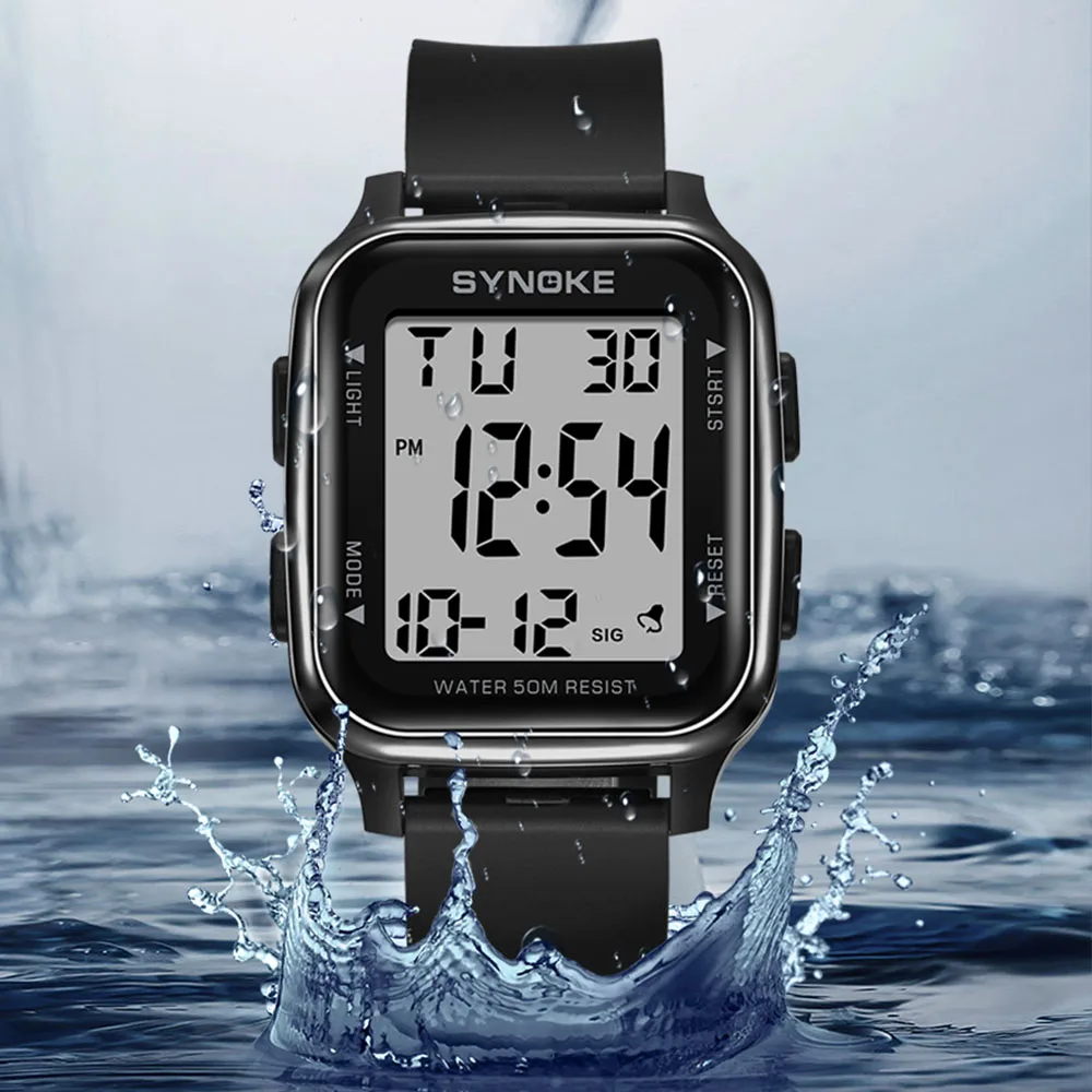 

Outdoors Sport Watch Men Concise Style Big Dial Digital Watches 50M Waterproof Date Clock reloj hombre