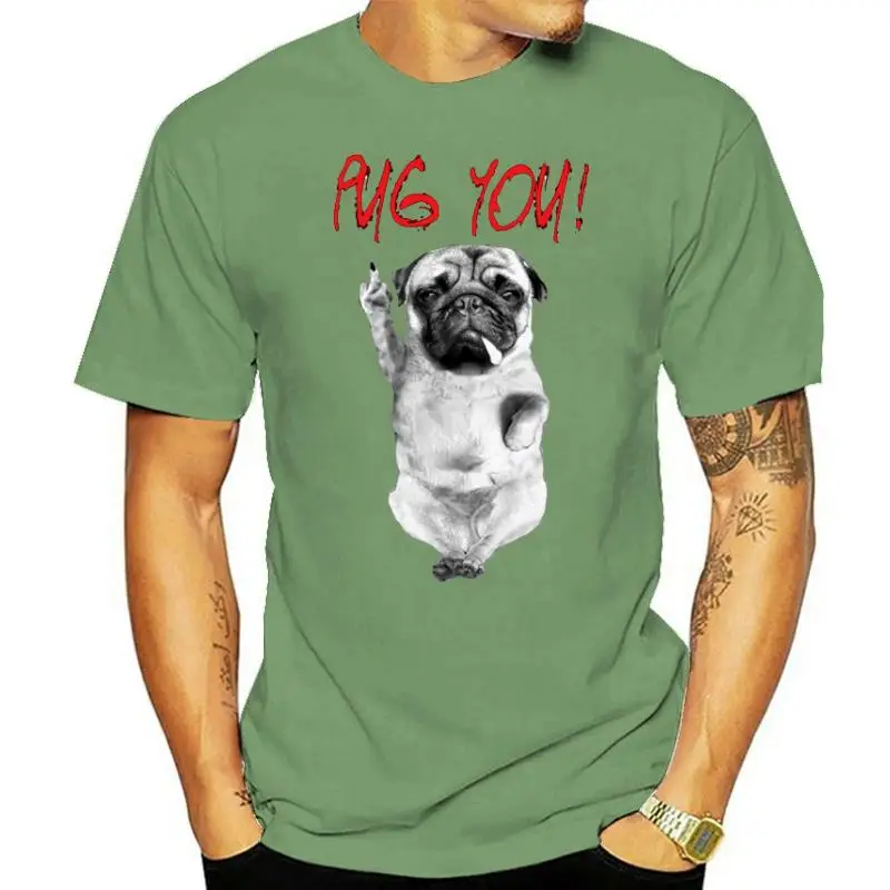 

100% Cotton Pug You Fashion Men T-Shirt Punk Smoking Pug Printed Graphic Tshirt Casual Tops O Neck Summer Tees