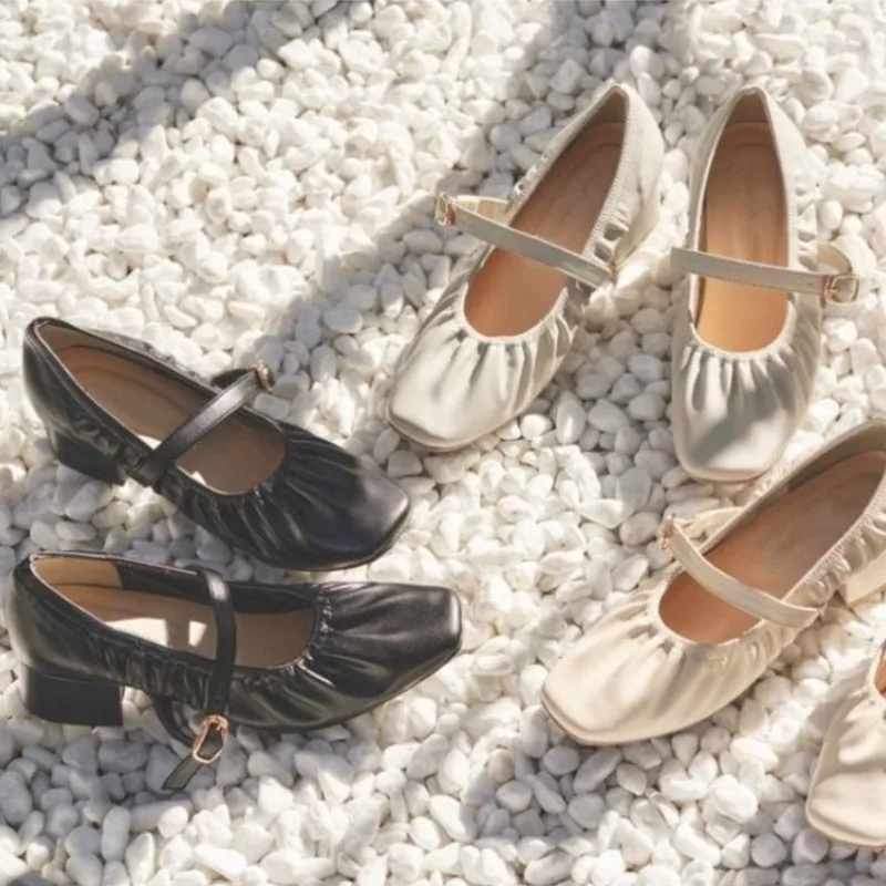 

Женские туфли в литературном стиле reching Mary Janes, Осенние винтажные балетки в японском стиле на высоком каблуке, элегантные пряжки, женская обувь