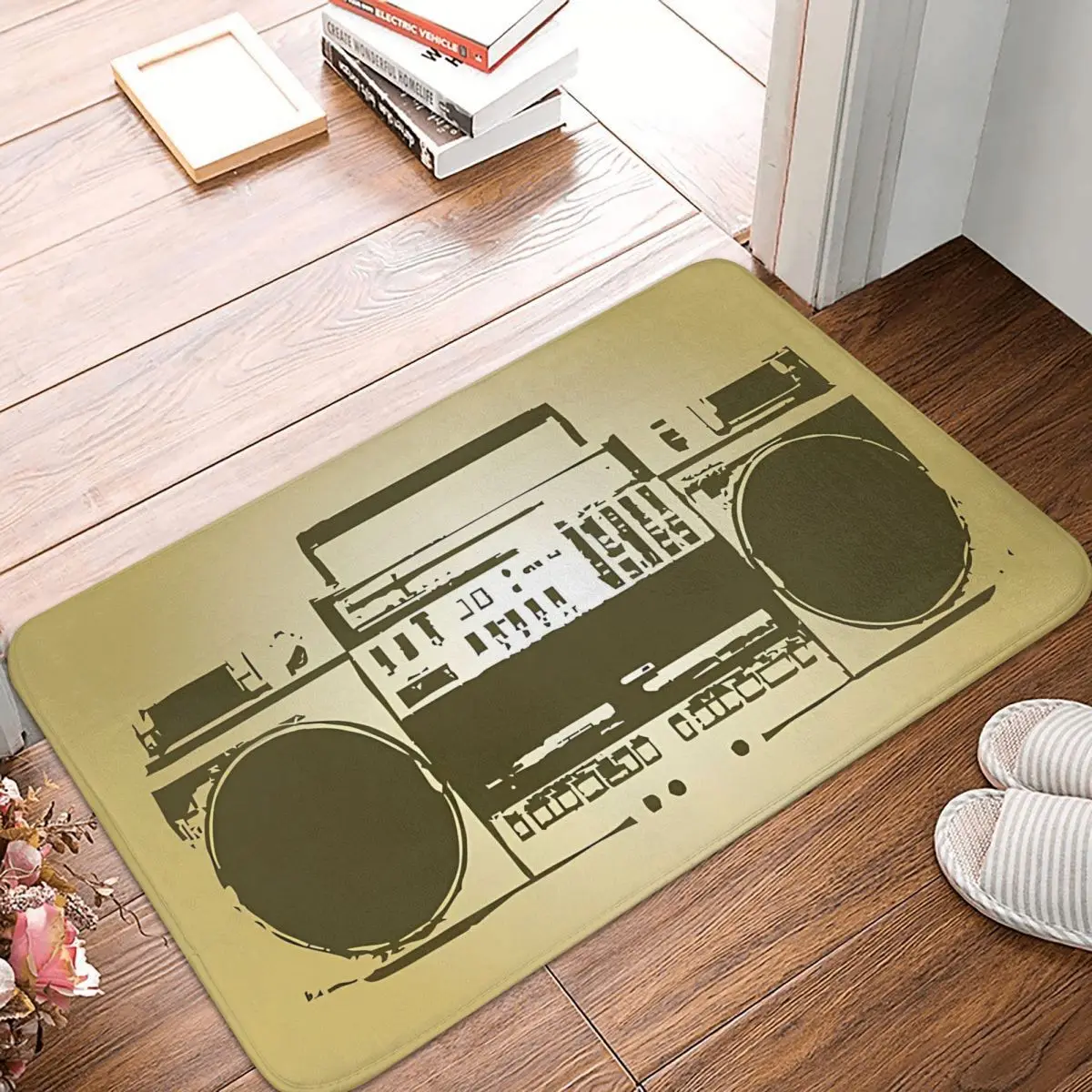 Graphic Boombox Boom Box Music Non-slip Doormat Carpet Bath Kitchen Mat Welcome Home Modern