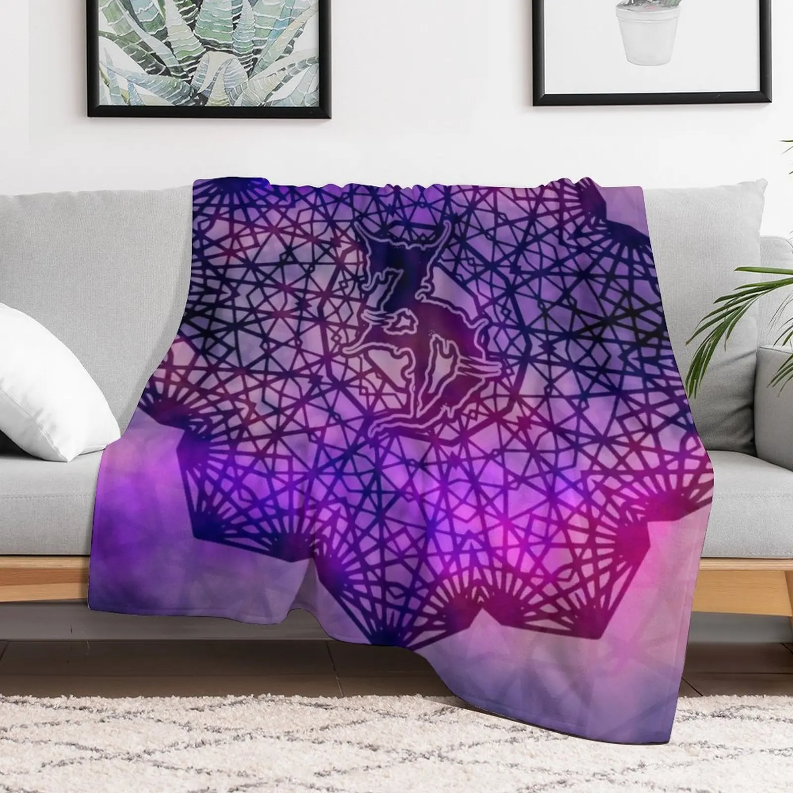 Пушистое одеяло Zeds Dead Mandala фиолетовое