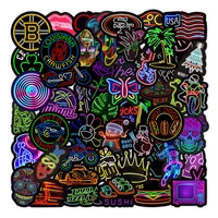 1050pcs neon light stickers graffiti car guitar motorcycle luggage suitcase diy classic toy for kid cartoon decal sticker