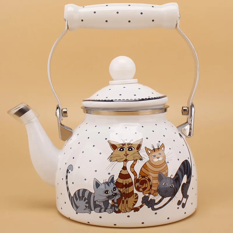 

Porcelain Enamels Teapot Kettle Coffee Milk Teapot Medicine Pot Induction Cooking Gas Universal Household