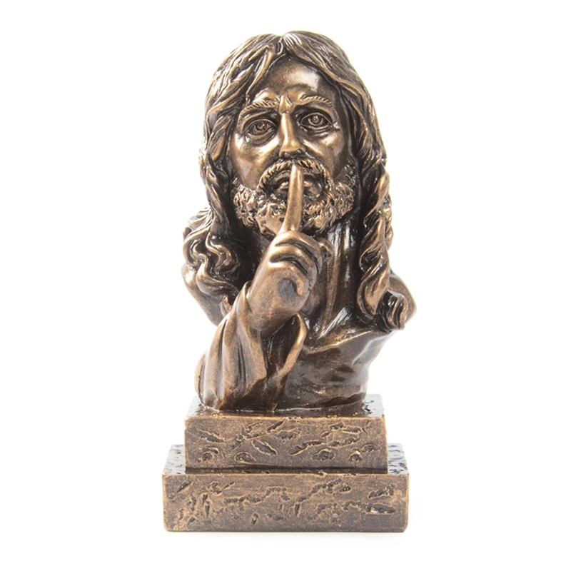 

Creative Resin Crafts Jesus Christ Head Bust Statue Antique Bronze Finish Meditation Praying Sculpture Collectible Figurines