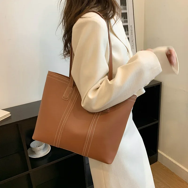 

Tote Bag Women's 2023 Large Capacity Shoulder Bag 2023 New Vintage Versatile Simple Commuter Bag Crossbody Bags for Women