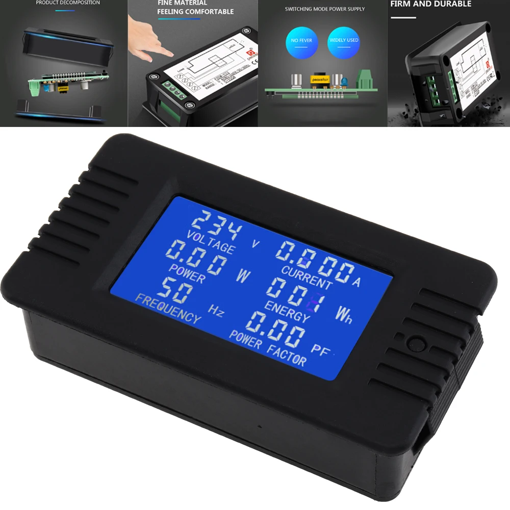 

AC 6 in1 220V 100A Single Phase Digital Panel Amper Volt Current Meter Watt Kwh Power Factor Meter with Coil CT PZEM-022