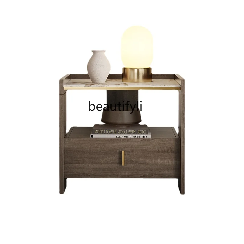 

zq Solid Wood Bedside Cabinet Household Bedroom Bedside Cabinet Simple Modern Small Cabinet Simple Light Luxury Storage Cabinet