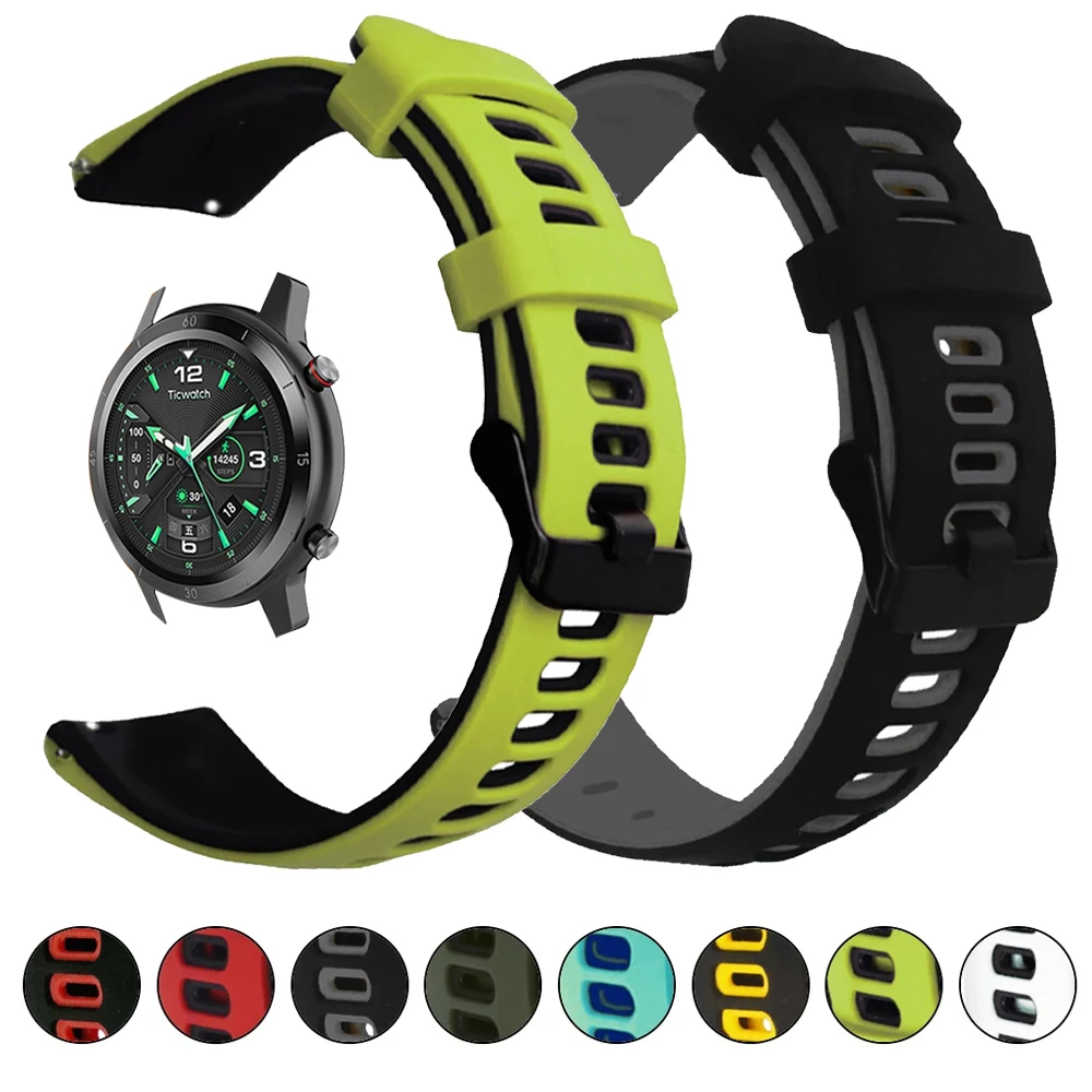 

20mm 22mm Sports Watchband for TicWatch 2 3 GTX S2 E2 Bracelet Wrist Strap for TicWatch Pro 3 2020 Bands Silicone Band Belt