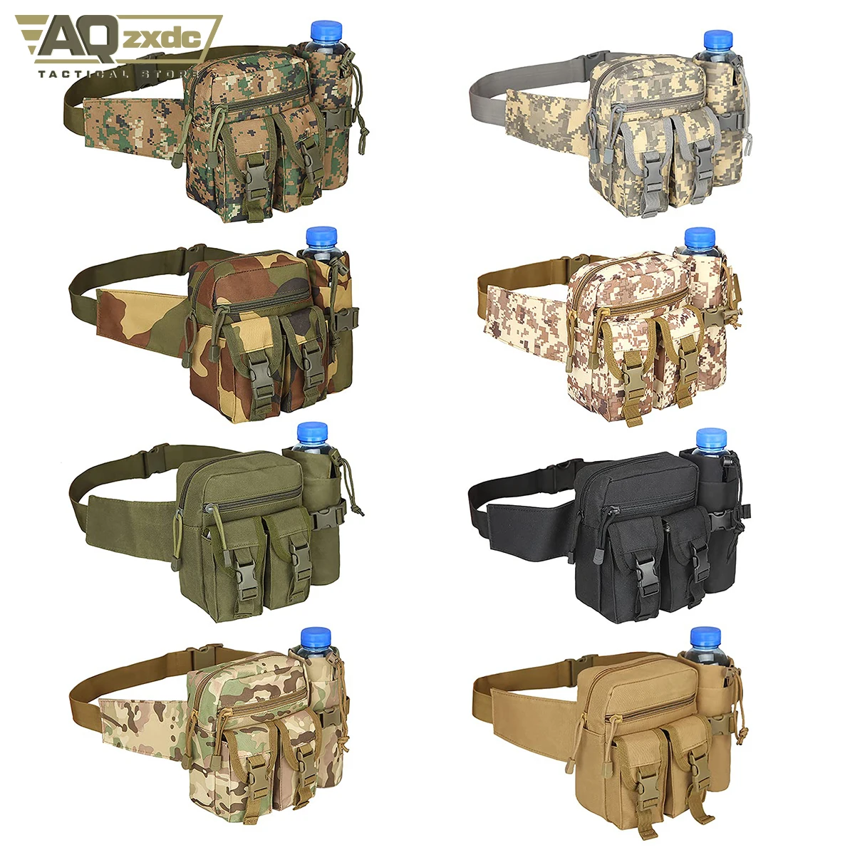 Тактический поясной кошелек AQzxdc с карманом для бутылки водой