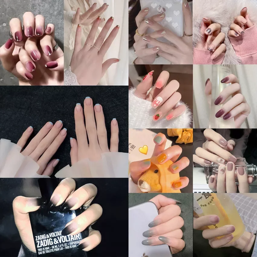 

24pcs Full Cover Fake Nails Art Tools Matte Press on Coffin French Acrylic False Nail Tips With Glue Display Artificial Designs