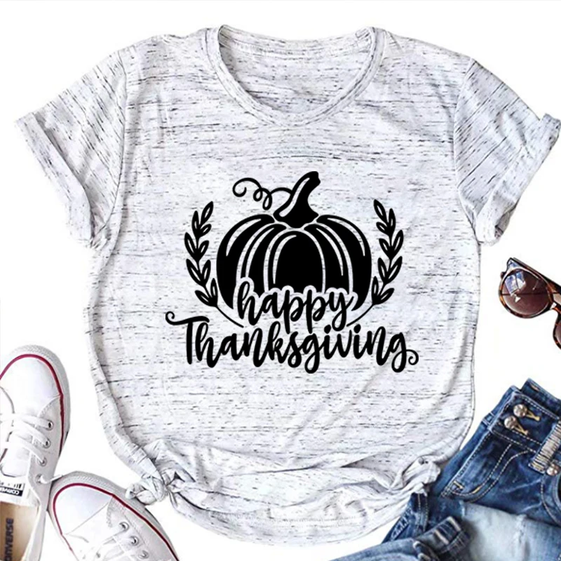 

Женская футболка в готическом стиле с надписью на День Благодарения