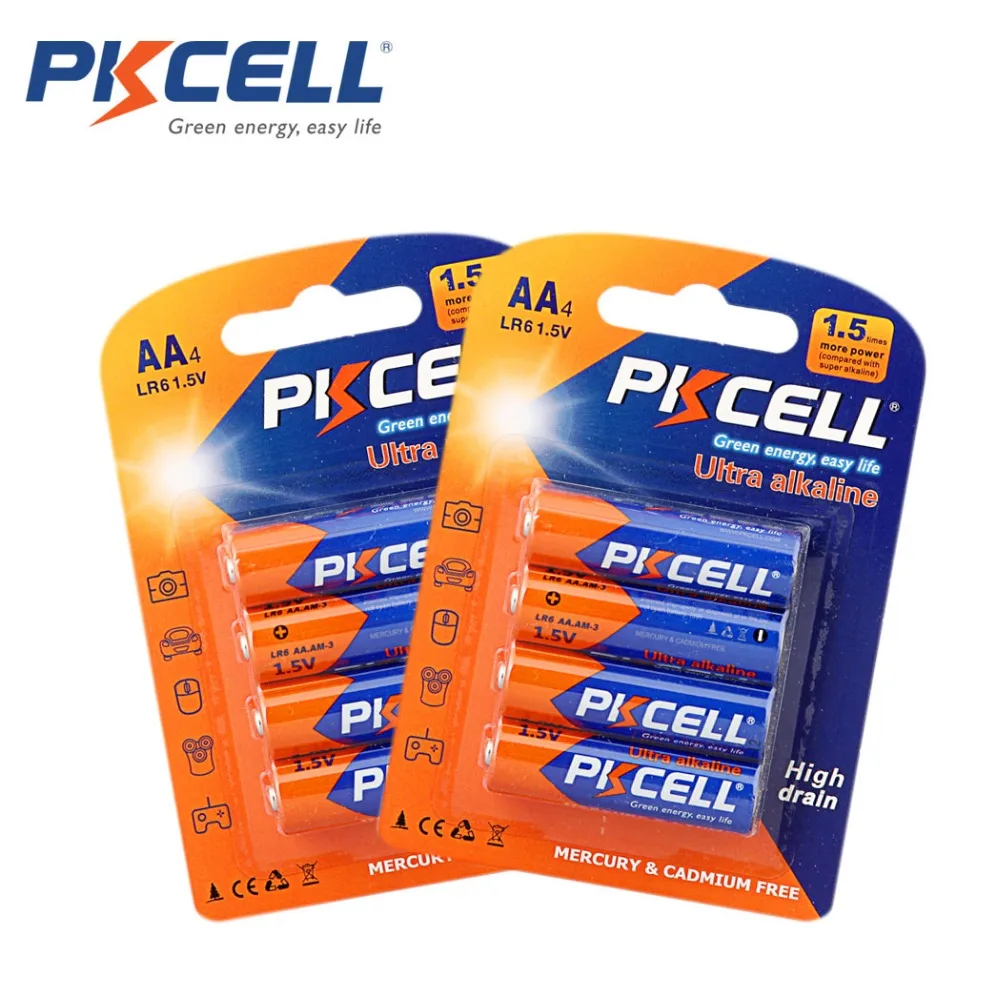 

8Pcs/2Blister AA Battery 1.5Volts LR6 Alkaline Dry Batteries 2A Single Use Battery