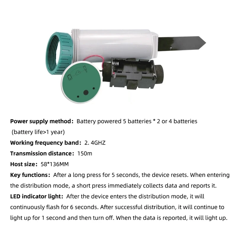 Умный тестер почвы Zigbee 4 в 1 измеритель солнечного света/температуры/влажности