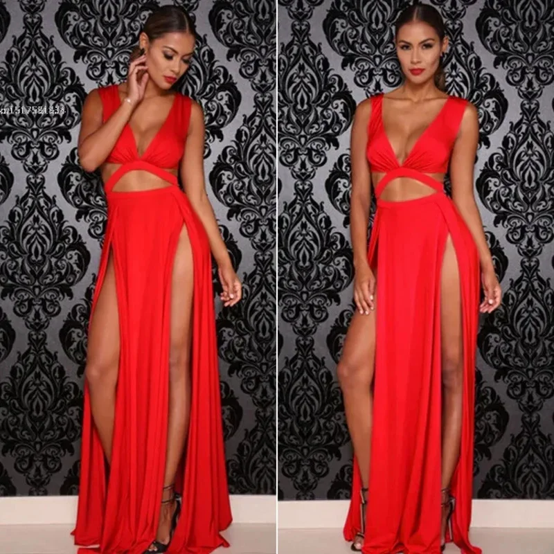 платье для вечеринки в ночном клубе длинное макси с запахом Vestido U
