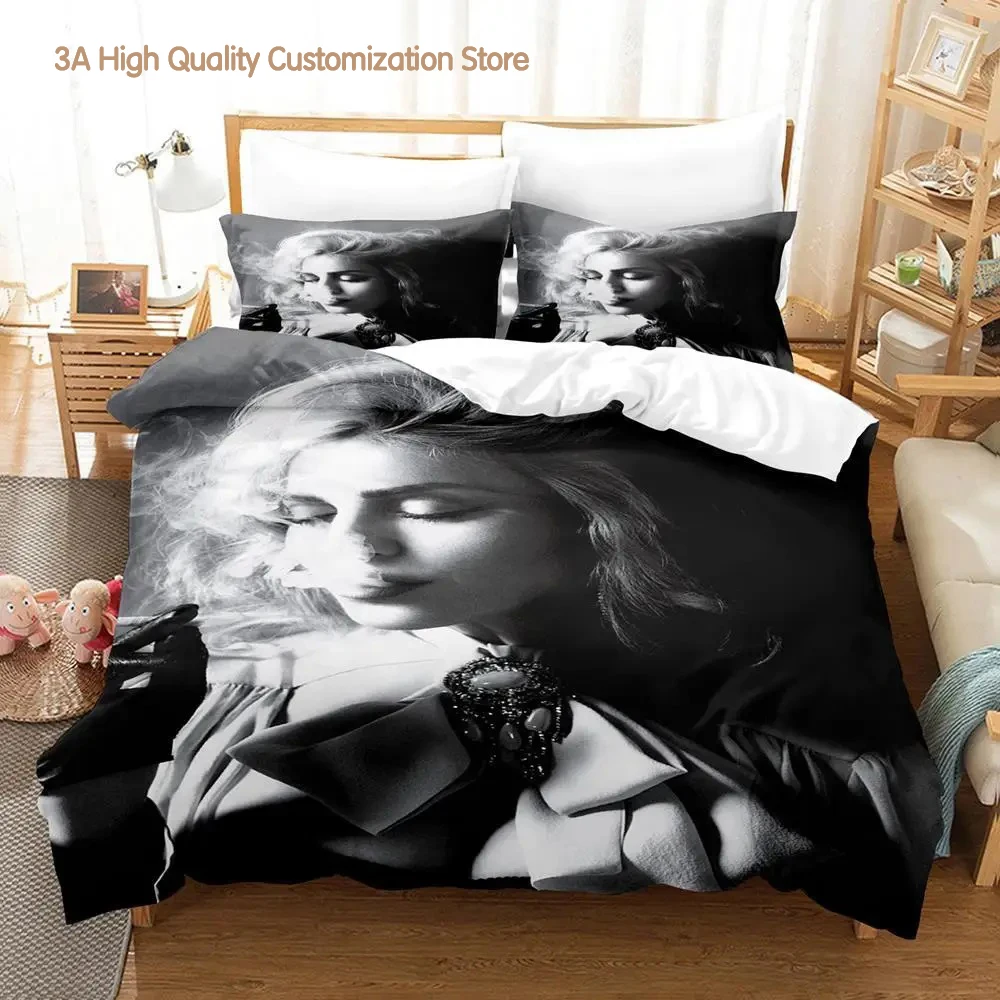 Фото Комплект постельного белья Singer Madonna Single Twin Full Queen King Size, комплект постельного белья для взрослых и мальчиков, комплекты пододеяльников для спальни, комплект простыней с 3D принтом №1