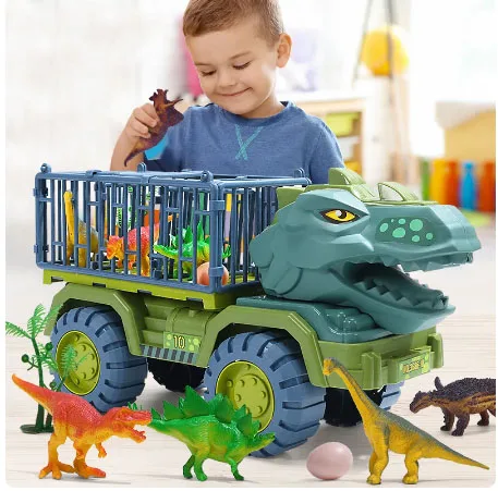 

A3 Boys Car Toys Dinosaur Truck Transport Carrier Vehicle Dino Animal Model Tyrannosaurus Rex Truck Game Children Birthday Gifts