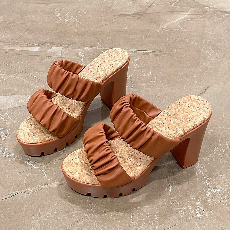

Fashion Open Toe High Heels Slippers Ladies Sexy Female Shoes Designer Slides Zapatos Mujer Sandals Women Summer 2023