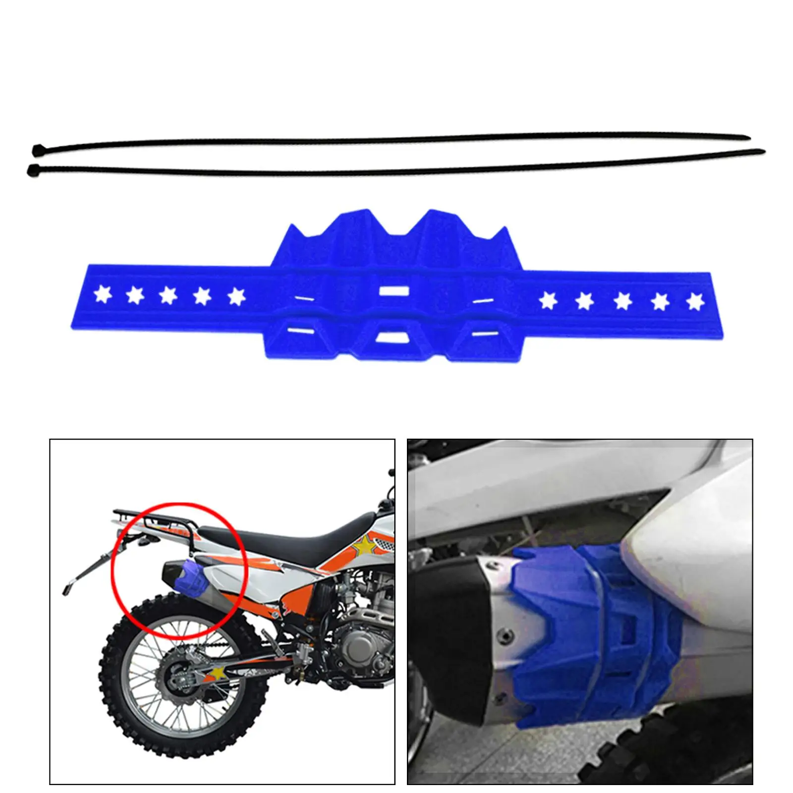 

2X Blue Universal Motorcycle Exhaust Muffler Pipe Protection