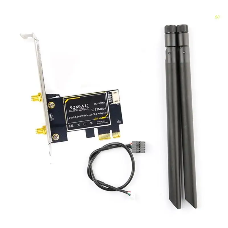 

Wireless-AC 9260 AC forIntel 9260ac 9260NGW 1730M PCIE 1X WiFi Adapter MU-MIMO Bluetooth-compatible5.0 WLAN Card