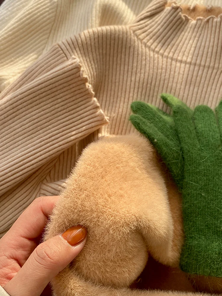 

Long Sleeves Women Knit Ladies Sweater Womens Sweaters for Winter 2023 Women's Fashion Woman Blouses 2022 Half Turtleneck Fleece