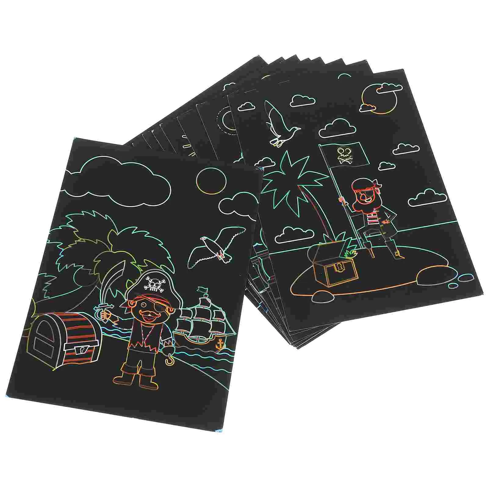 

Office Supplies Children's Scratch Painting Student Pirate Toys Scratching Paper
