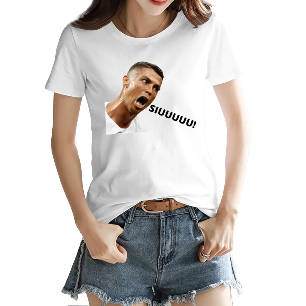 

Women's T-shirt Football Team Sport Brazil (3) Cristianoes and Ronaldoes Kemp Vintage T-shirts Vintage Leisure Eur Size