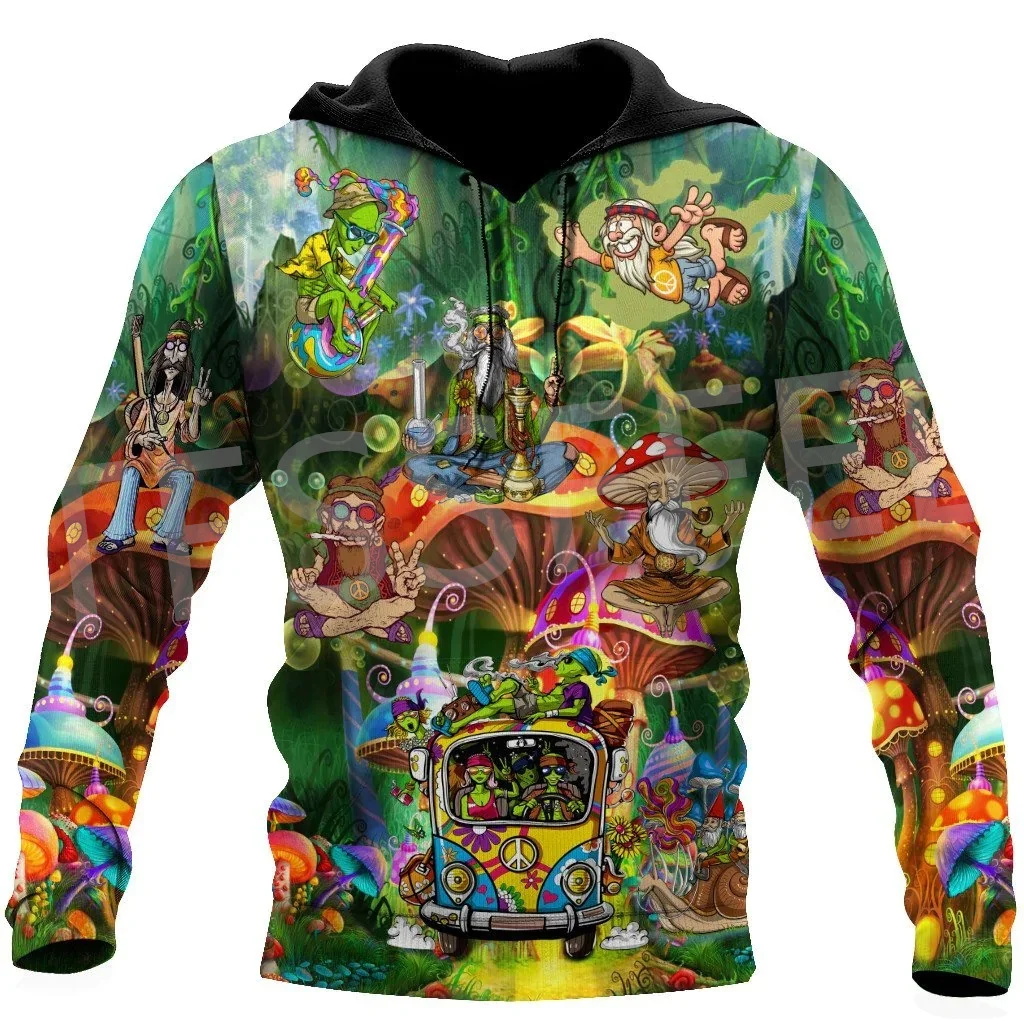 

Tessffel Mushroom Hipple Psychedelic Trippy Tattoo Pullover Long Sleeves 3DPrint Men/Women Streetwear Casual Funny Hoodies 3X