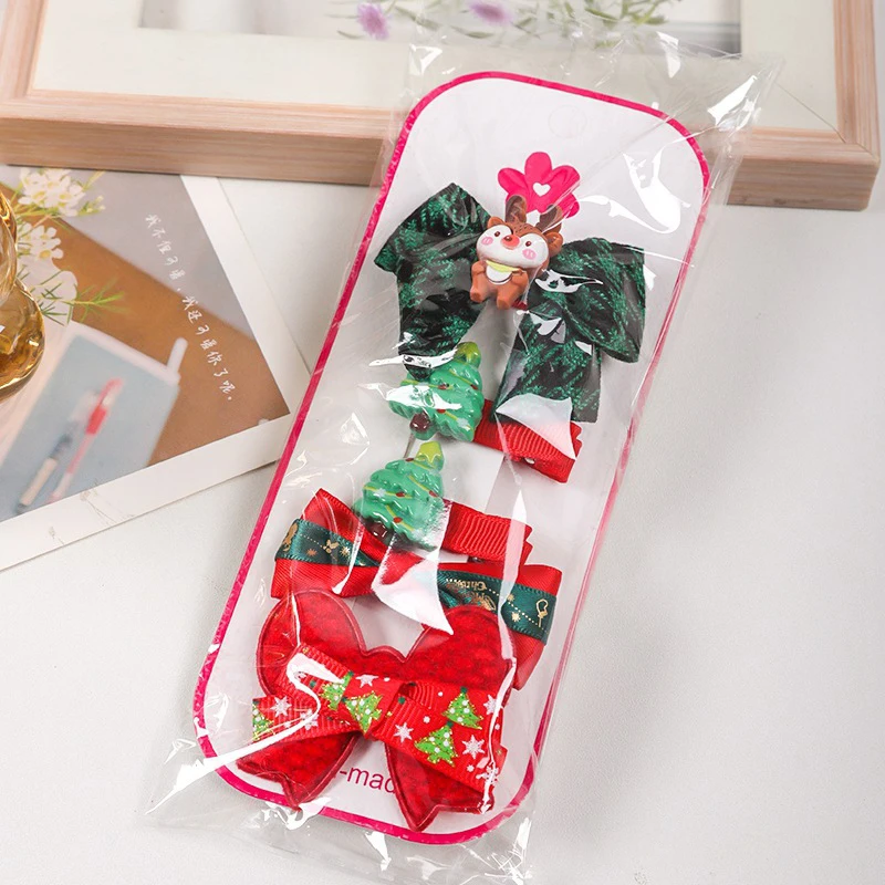 5 шт. милый олень старик рождественская елка мультяшные открытки для волос