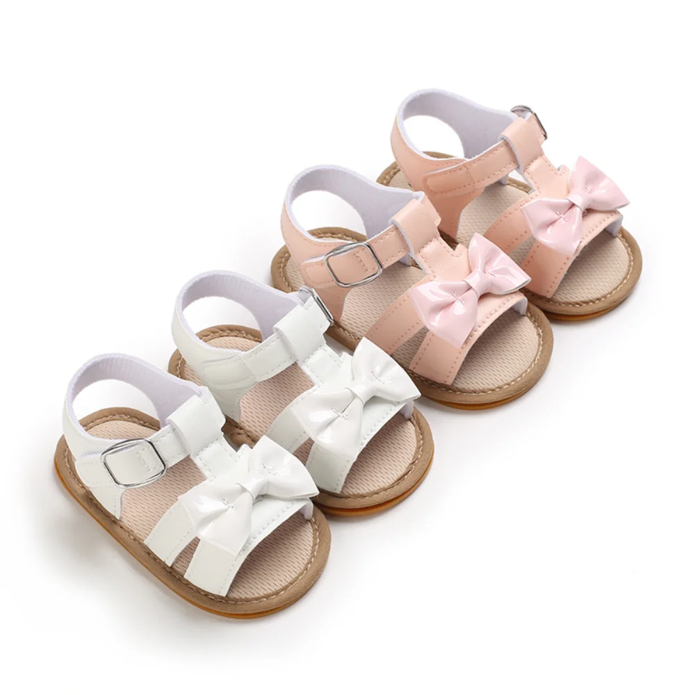 

Summer 0-14M Kids Shoes for Girls Newborn Baby Boy Girl Toddler Soft Antiskid PU First Walkers Fashion Bow Princess Shoes Sandal