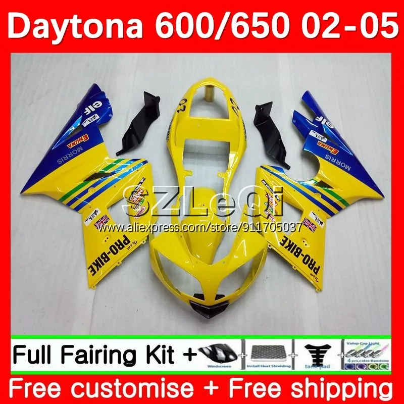 

Body For Triumph Daytona600 Daytona 650 Daytona 600 650 02 03 04 05 Daytona650 2002 2003 2004 2005 Fairing 21LQ.11 blue yellow
