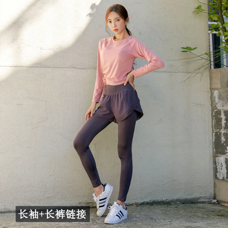 

2pcs Women Yoga Set Sportswear quickly dry Long Sleeve Sweatshirt+sweatpants Running Jogger Fitness Gym Workout Casual Set