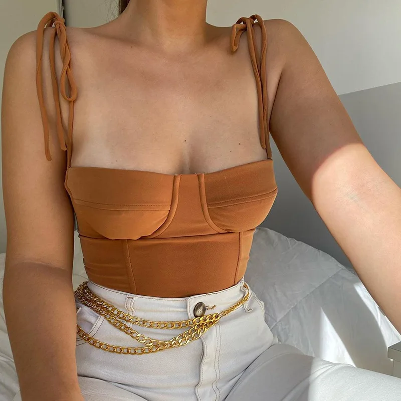 

Women's Tops Bustier Top Bow Tie Camisoles Tank Summer Clothing Corset Vest Suspender Female Tights Ladies Singlet Sleeveless