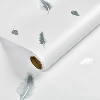 5mroll feather peel and stick pvc wallpaper removable vinyl self adhesive wall renovation bedroom home decorative stickers