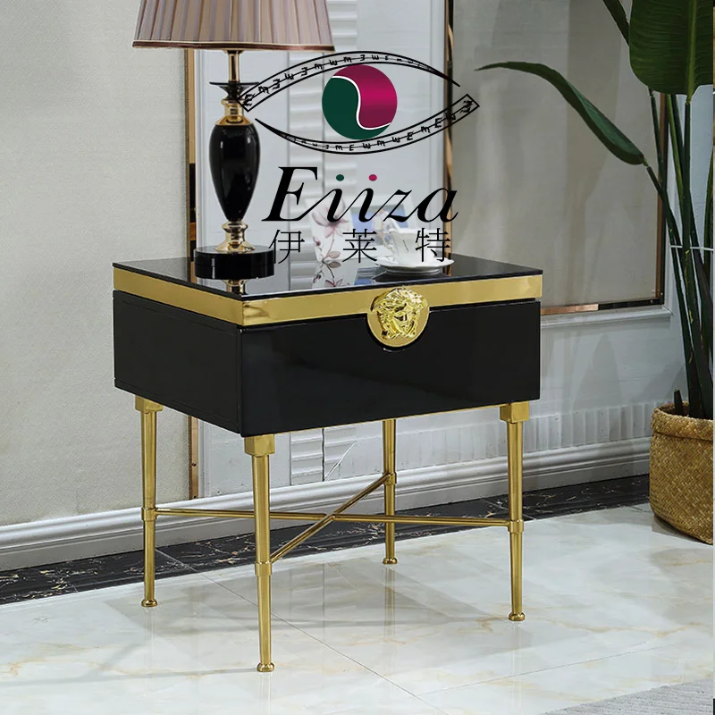 Stainless steel corner a few sides light luxury post-modern sofa table coffee square living room model |