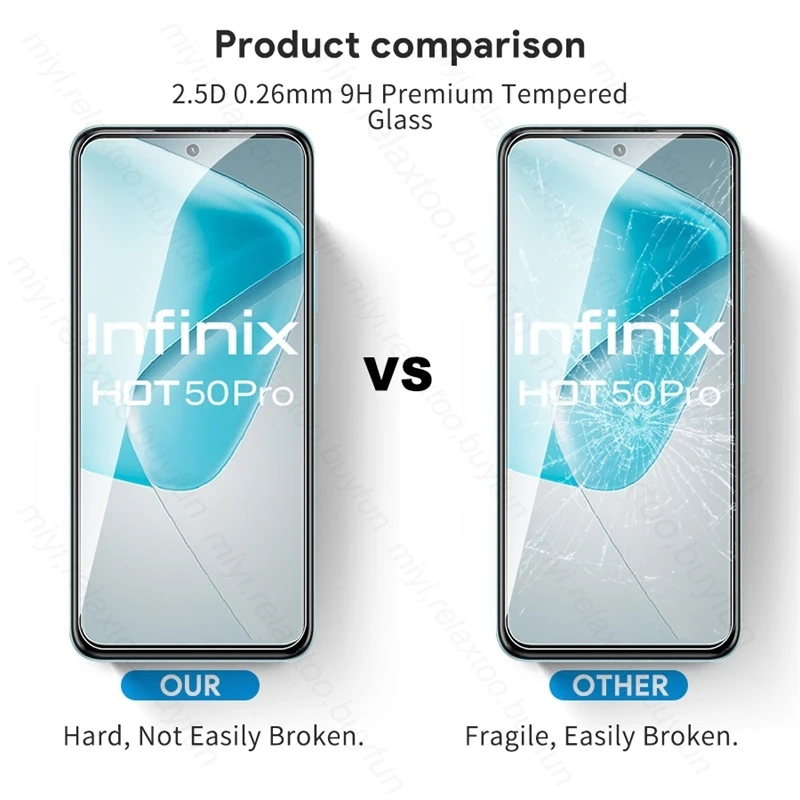 Чехол из закаленного стекла 6To1 для Infinix Hot 50 Pro 50i 4G защитная крышка объектива