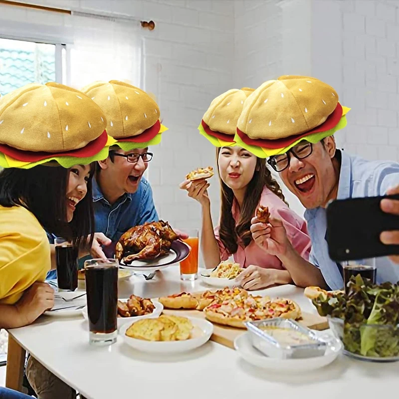 Забавная шляпа для гамбургеров веселая фаст-фуда семейная пицца сумасшедшая