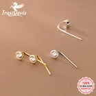 Trustdavis настоящие серьги из серебра 925 пробы для женщин Свадебные модные круглые серьги из серебра 925 пробы ювелирные изделия подарок DA2821