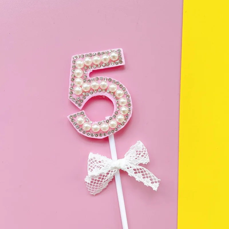 1Pc Glitter Alloy Rhinestone Number Cake Toppers Baby Shower Birthday Decoration Wedding Gold Silver Digital Cakes Dessert Decor - купить по