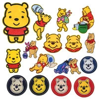 1pcs winnie the poo embroidered cute bear badge big plush patch clothing accessories diy clothing jacket hand sewing decorative