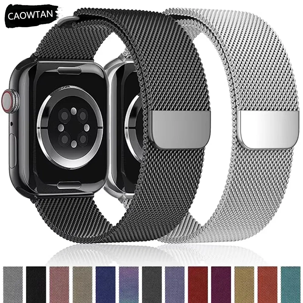 Миланский ремешок для Apple Watch Band Ultra 2 49 мм 46 44 40 45 41 Браслет iWatch Series 10 9 6 5 SE 7 8 Ремешок