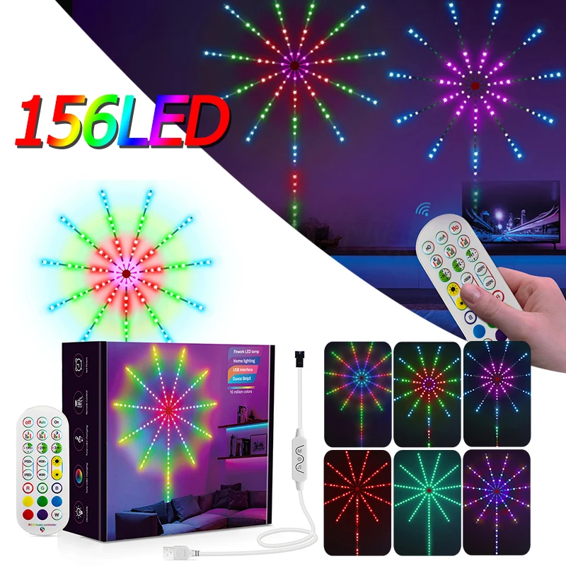 

Firework LED Strip Light Kit with Music Sound Remote Control neon lights atmosphere Strip light For Christmas Bedroom Party