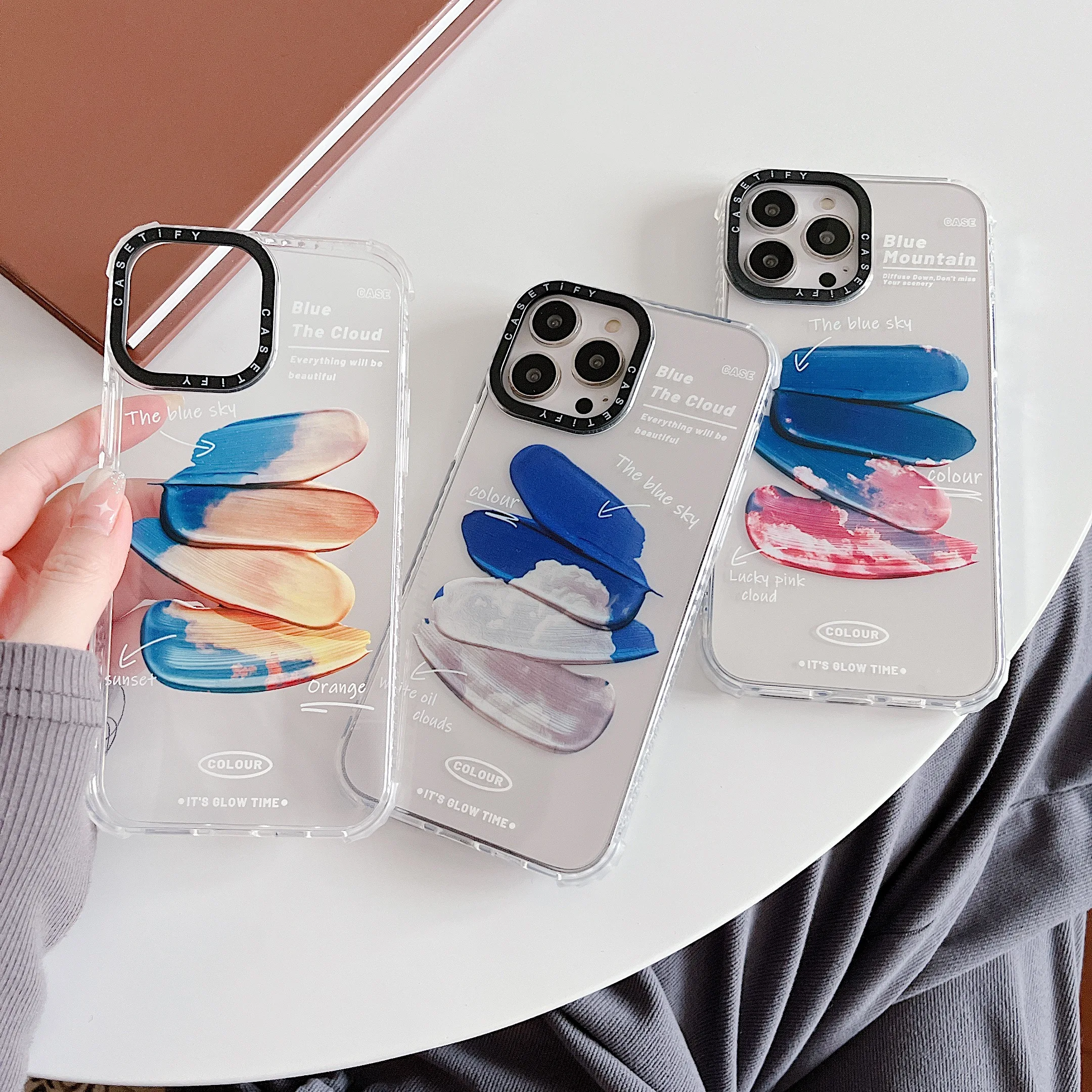 

INS Paint Colored Advanced Phone Cases For iPhone 13 12 11 Pro Max XR XS MAX 8 X 7 Lady Girl Cute Anti-drop Soft TPU Cover