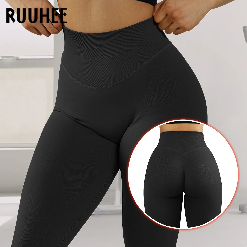 

RUUHEE Seamless Womens Leggings High Waist Tummy Control Leggings Women Solid Butt Lifting Leggings For Fitness Female Yoga Pant