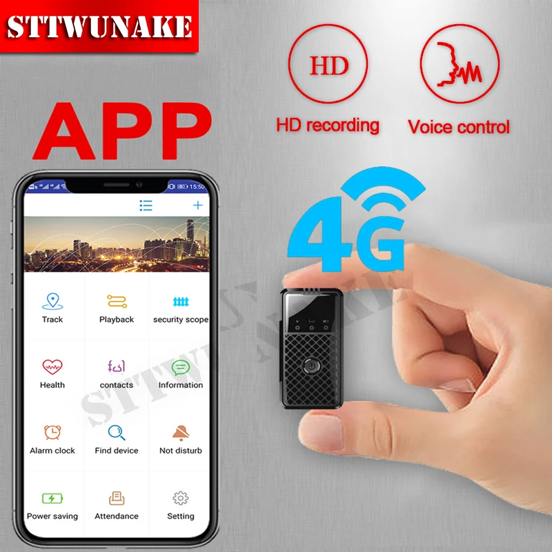 

4G Networks Mini Voice Recorder Mobile APP Control Small Recording Sound Activated Device Dictaphone Micro Audio Home safety