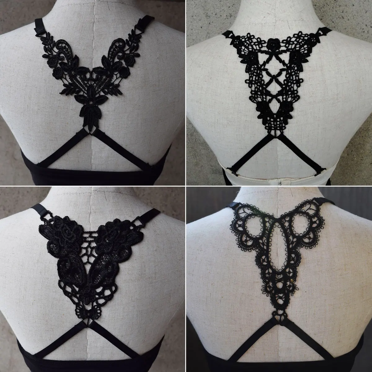 Adjustable Lace Bra Straps Sexy Butterfly Flower Cross Backless Shoulder Straps Underwear Straps For Women Intimate Accessories