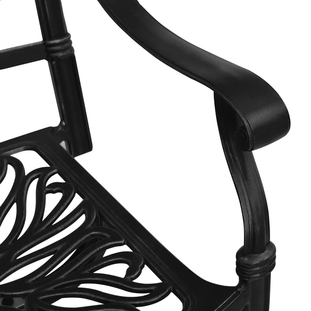 

Outdoor Patio Swivel Chairs Deck Porch Outside Furniture Set Balcony Lounge Chair 2 pcs Cast Aluminum Black