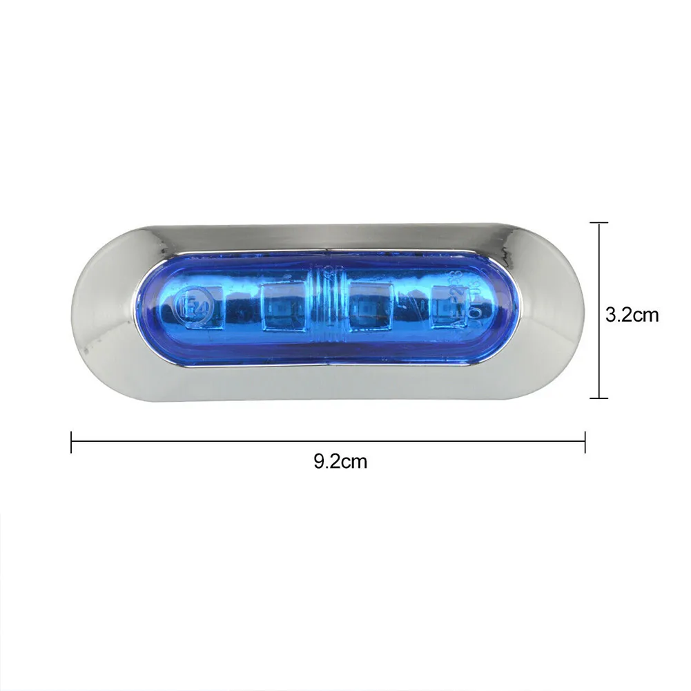 

4PCS Marine Boat LED Courtesy Lights Cabin Deck Walkway Stair Light Blue 12V -24V LED Tail Lamp Accessories Waterproof