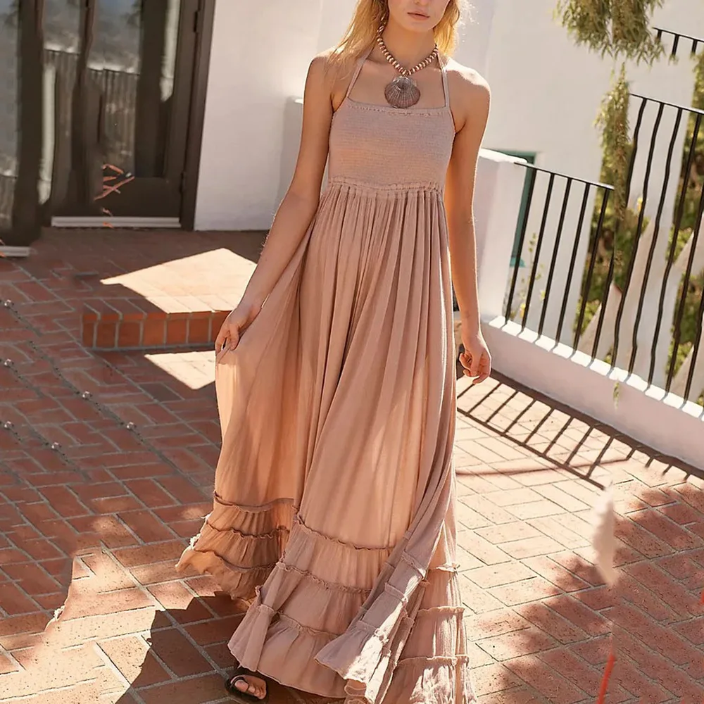 

Summer 2023 European and American new fashion sexy backless lace-up home fairy dress
